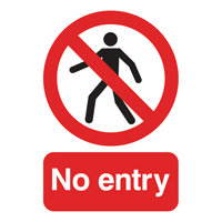 Signslab A5 210X148 No Entry Pvc