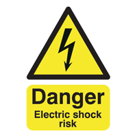 Signslab Elec Shock Risk Sign PVC A5