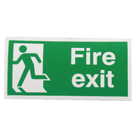 Fire Exit Left 150x300mm S/A E96A/S