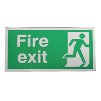 Fire Exit Right 150x300mm S/A E98A/S