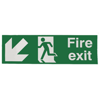 Fire Exit Man Arw D/Lft S/A 150x450