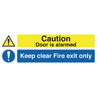 Sign Fire Exit Only Alarmed Door