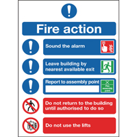 Safety Sign Fire Action Symbols A4 Safety Sign Fire Action Symbols A4