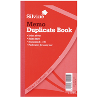 Silvine Dupl Book Memo Ruled 601 Pk6