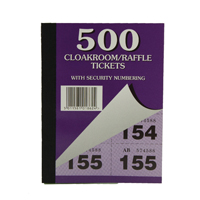 Cloakroom/Raffle Tickets 1-500 Pk12