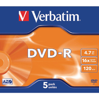 Verbatim DVD-R 4.7Gb 16x Jc Pk5