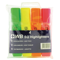 Hi-Glo Highlighters Assorted Pk4