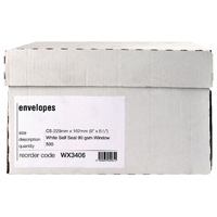 Envelope C5 Wdw SS White Boxed Pk500