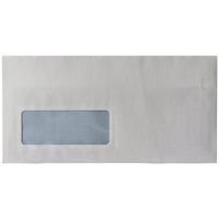 Envelope DL Wdw 80gsm SS Wht Pk1000