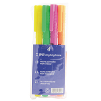 Highlighter Pens Assorted Pk4